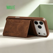Wave Magsafe Hoes met portemonnee iPhone 12 / 12 Pro - Bruin