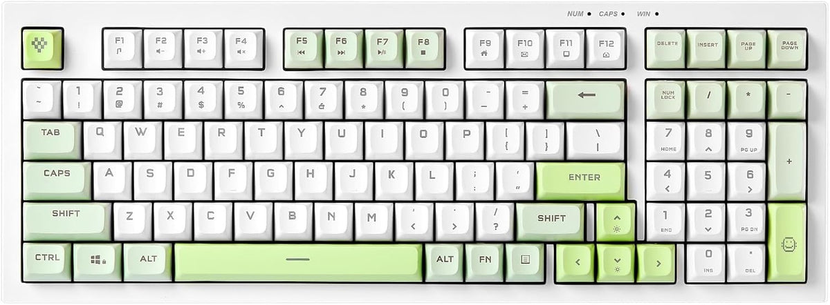 BT-09 PC-Gaming-Tastatur 2-in-1 kabellos und USB-C kabelgebunden, RGB-Beleuchtung (Blau/Weiß/Lila)