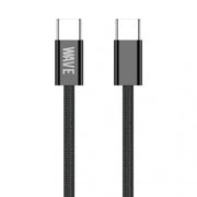 Wave WA-355 USB-C-auf-USB-C-Ladekabel 60 W, 1 m – Schwarz
