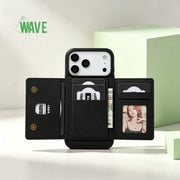 Wave Magsafe Hoes met portemonnee iPhone 12 / 12 Pro - Zwart