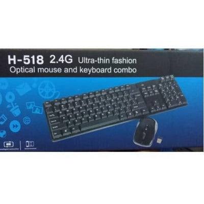 Optische muis en toetsenbord combo ultradun fashion H-518 (AZERTY-toetsenbord)