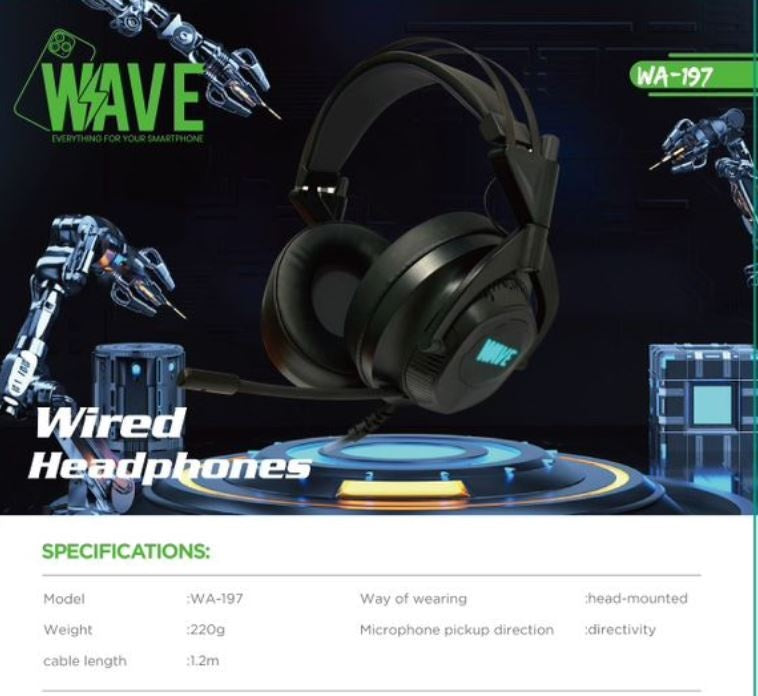 Wave WA-197 Gaming-Kopfhörer mit 7.1 Surround Sound