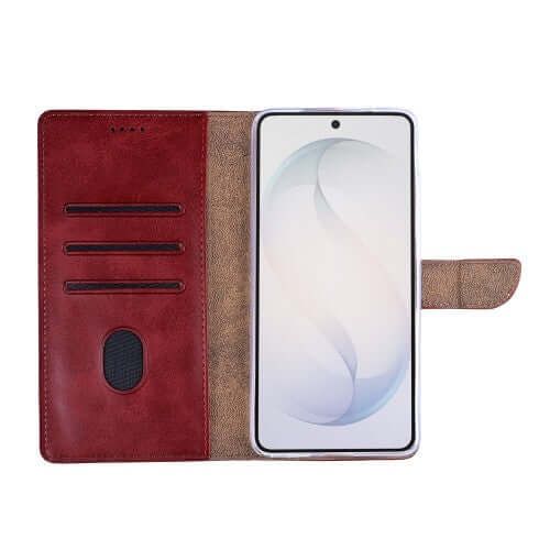 Rixus Bookcase für Samsung Galaxy S26 Ultra – Dunkelrot