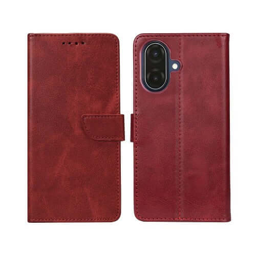 Rixus Bookcase für Samsung Galaxy A07 / A08 – Dunkelrot