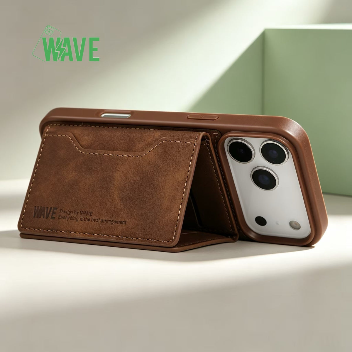 Wave MagSafe Hülle mit Geldbörse iPhone 12 Pro Max - Braun