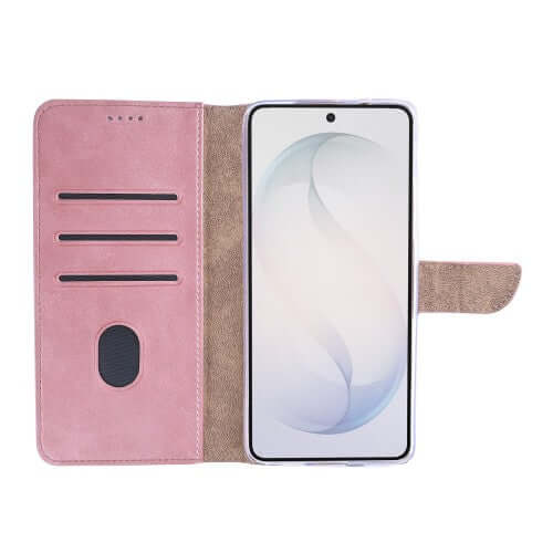 Rixus Bookcase für Samsung Galaxy S26 Ultra – Rosa