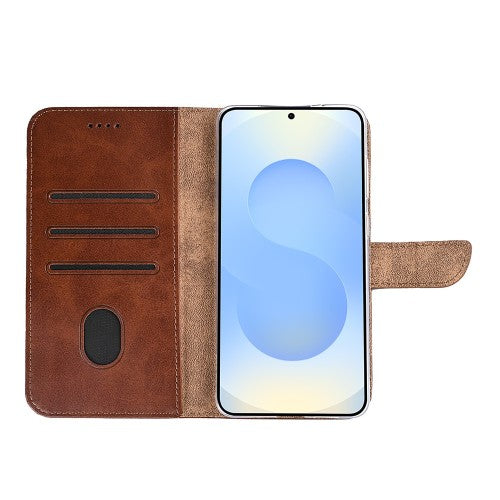 Rixus Bookcase für Samsung Galaxy S25 Edge – Braun