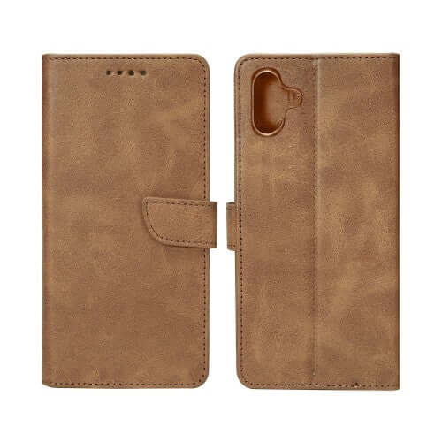 Rixus Bookcase für Samsung Galaxy A06 – Hellbraun