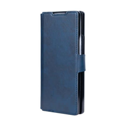 Rixus Wallet-Hülle mit Stifthalter für Samsung Galaxy Z Fold4 – Blau