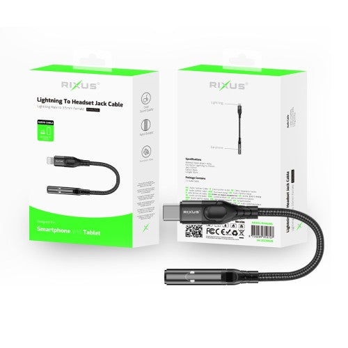 Rixus RXMU36C USB-C naar 3,5mm Audio Adapter 10cm
