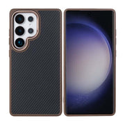 Rixus Mag Carbon Hülle für Samsung Galaxy S25 Ultra – MagSafe-kompatibel, Braun