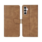 Rixus Bookcase für Samsung Galaxy S25 FE – Hellbraun