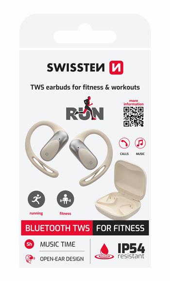 Swissten RUN Open Ear Koptelefoon – Beige