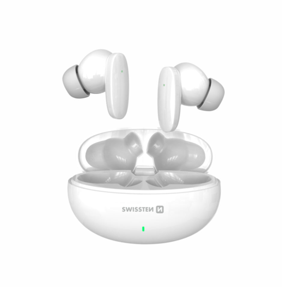 Swissten TWS Sonic Draadloze Oordopjes – Wit