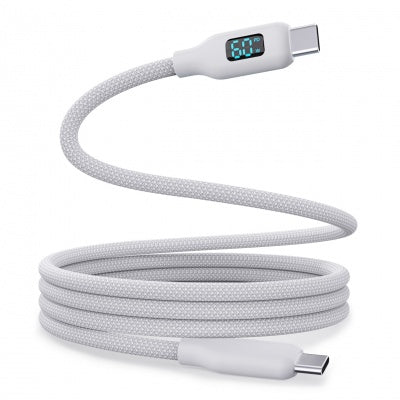 Wave WA-448W Type-C to Type-C Nylon Fully Compatible Data Cable 1M (White)