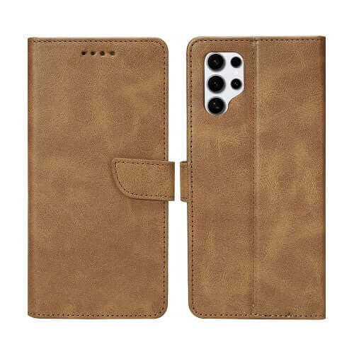 Rixus Bookcase für Samsung Galaxy S25 Ultra – Hellbraun