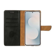 Rixus Bookcase für Samsung Galaxy S25 FE – Schwarz