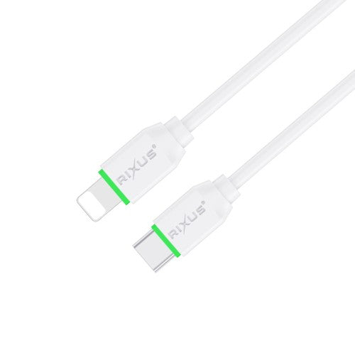 Rixus RXUC18L USB-C naar Lightning Snellaadkabel 1m 20W – Wit
