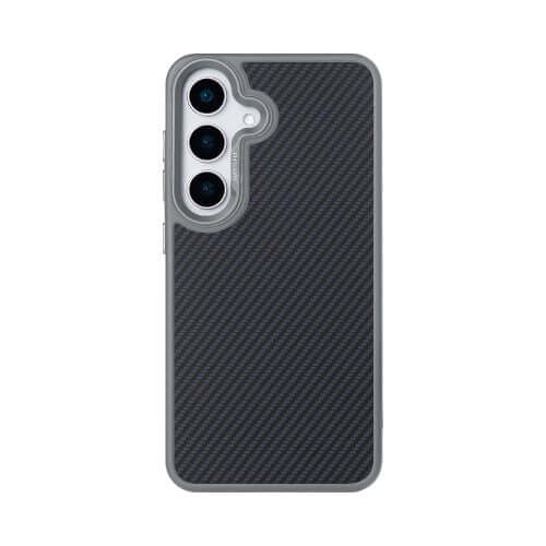 Rixus Mag Carbon Hülle für Samsung Galaxy S25 – MagSafe-kompatibel, Titangrau