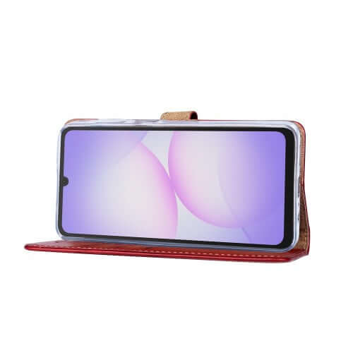 Rixus Bookcase für Samsung Galaxy A07 / A08 – Dunkelrot