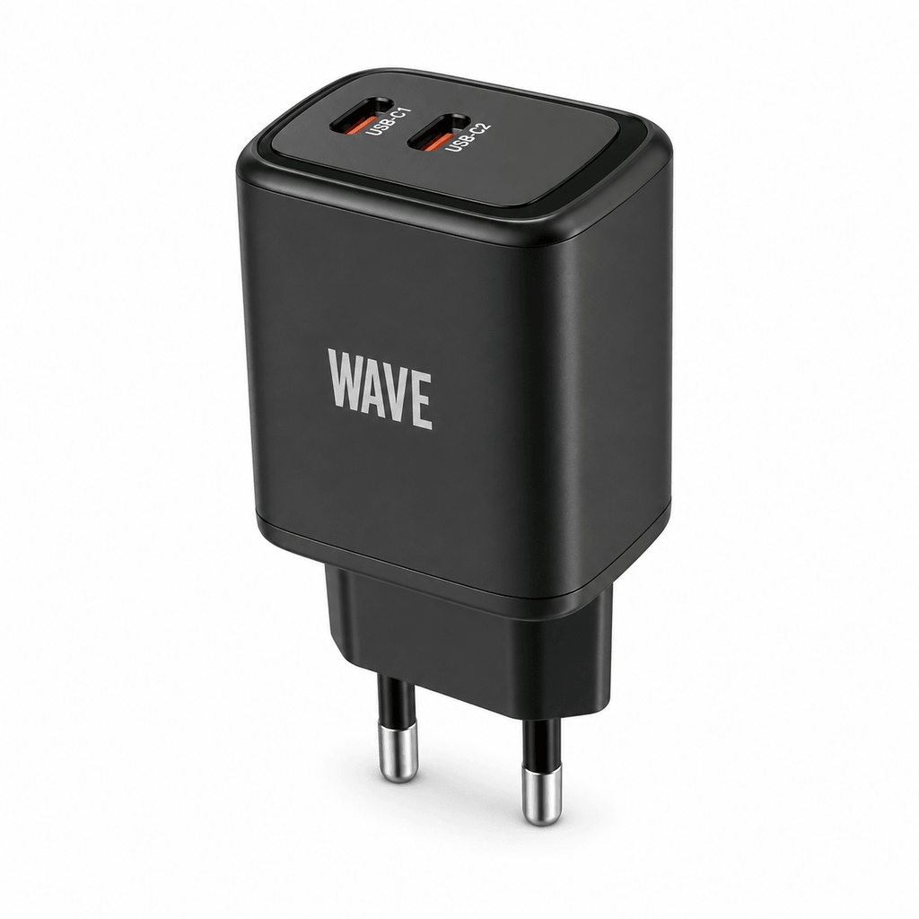 Wave WA-174 Dual USB-C PD Wandlader 35W – Zwart - Laad Centrum
