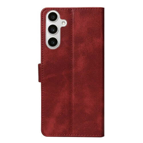 Rixus Bookcase für Samsung Galaxy S24 FE – Dunkelrot