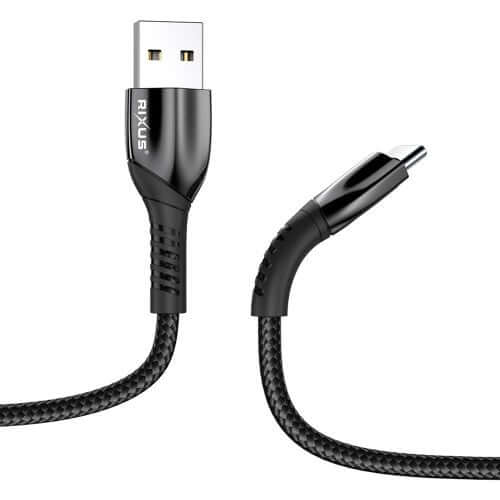 Rixus RXUC30AC USB-A naar USB-C Datakabel – Metaalgrijs