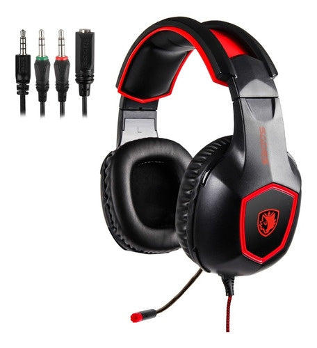 SADES SA-818 Stereo-Gaming-Headset mit Rauschunterdrückung (rot)