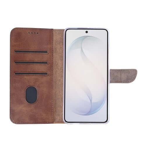 Rixus Bookcase für Samsung Galaxy S26 Ultra – Braun