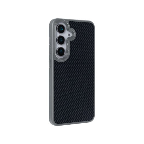Rixus Mag Carbon Hülle für Samsung Galaxy S25 Plus – MagSafe-kompatibel, Titangrau