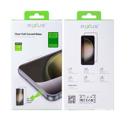 Rixus Clear HD Full Curved Edge Schutzglas für Samsung Galaxy S24 FE / A36 / A37 / A56
