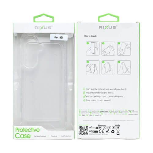 Rixus Anti-Burst MagSafe-kompatible Hülle für Samsung Galaxy A27 – Transparent