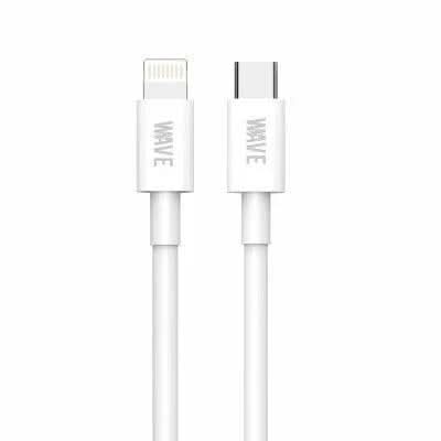 Wave WA-233 USB-C naar Lightning Nylon Snellaadkabel 2 Meter – 60W – Wit - Laad Centrum