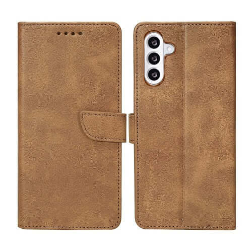 Rixus Bookcase für Samsung Galaxy A56 – Hellbraun