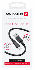 Swissten USB-C naar USB-A kabel – 0,4 Meter – Zwart voor snelle en flexibele oplading - Laad Centrum