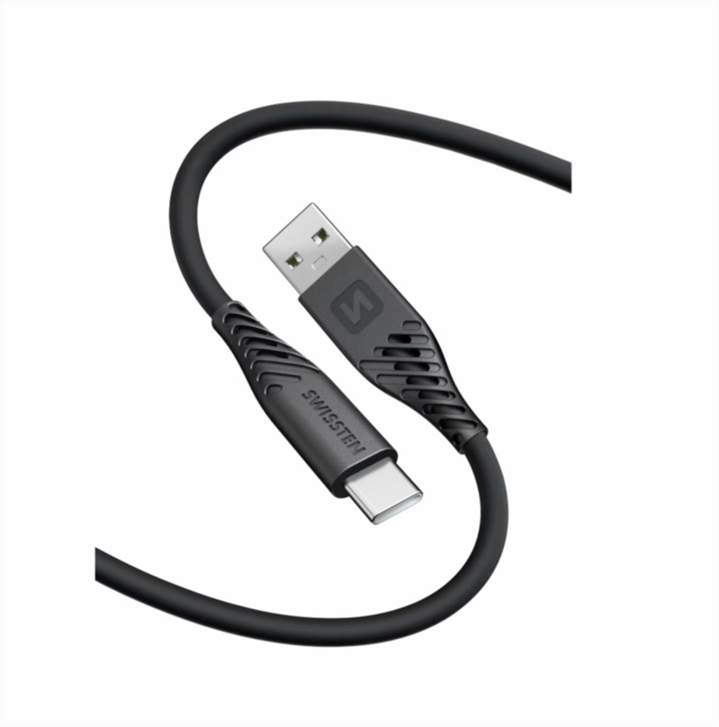 Swissten USB-C naar USB-A kabel – 0,4 Meter – Zwart voor snelle en flexibele oplading - Laad Centrum