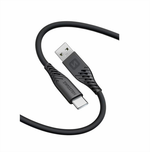 Swissten Lightning naar USB-A kabel – Compacte 0,4 Meter Oplader in Zwart - Laad Centrum