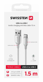 Swissten USB-A naar USB-C Kabel - 1,5 Meter - Wit voor Eenvoudig Opladen - Laad Centrum