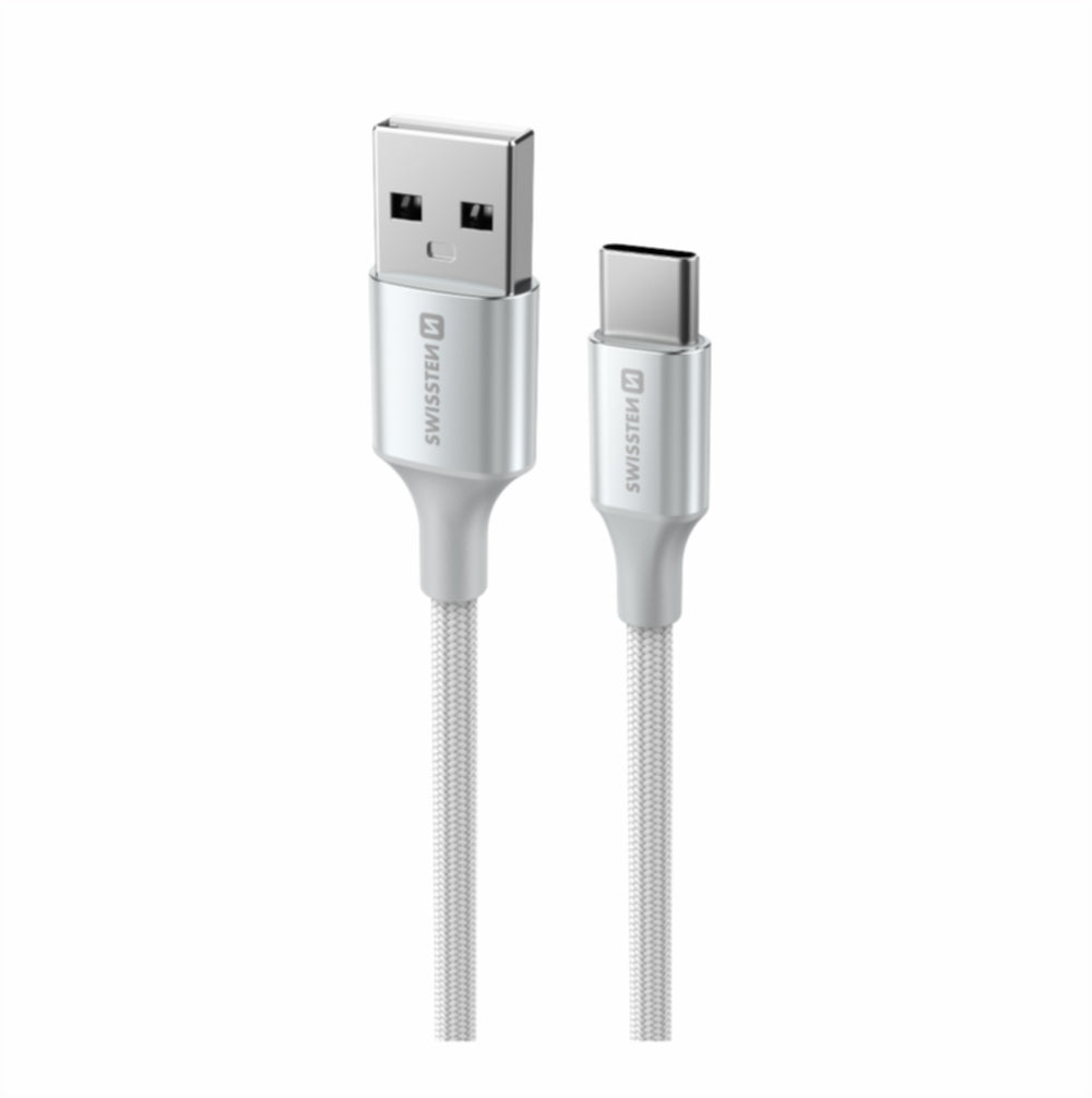 Swissten USB-A naar USB-C Kabel - 1,5 Meter - Wit voor Eenvoudig Opladen - Laad Centrum