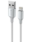 Swissten Textile II Lightning Kabel – 1,5 Meter – Wit: Stijlvol en Praktisch Voor Al Uw Apparaten - Laad Centrum