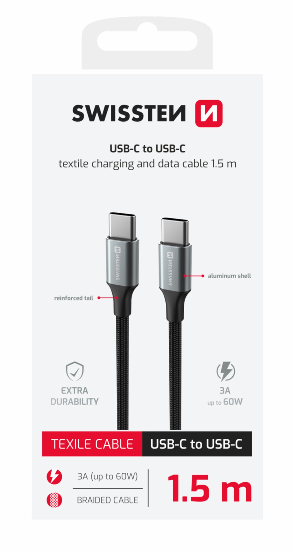 Swissten Textile II USB-C Kabel – Stijlvolle Oplossing voor Thuis en Onderweg - Laad Centrum