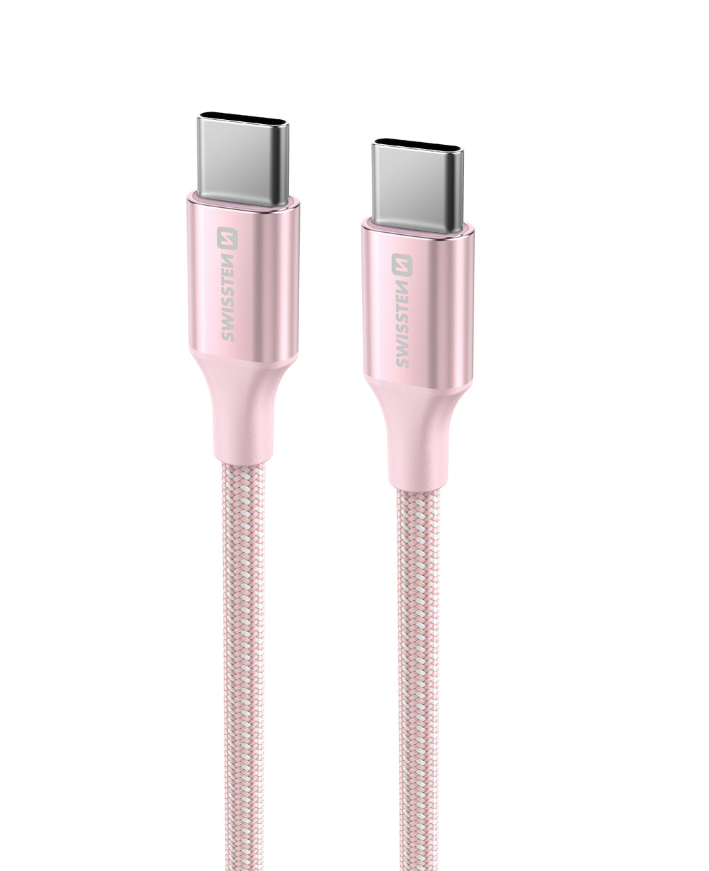 Swissten Textile II USB-C Kabel – 1,5 Meter – Roze – Stijlvolle Laadoplossing voor Jouw Apparaten - Laad Centrum