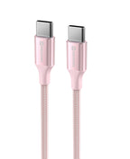 Swissten Textile II USB-C Kabel – 1,5 Meter – Roze – Stijlvolle Laadoplossing voor Jouw Apparaten - Laad Centrum