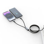 Swissten Textile 2-in-1 USB-C + Lightning Kabel (100W) – 1,5 Meter
