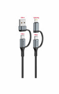 Swissten Textile 4-in-1 USB-C Kabel – 1,5 Meter