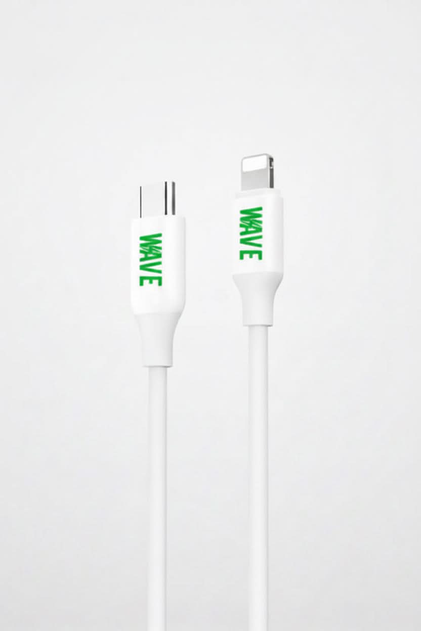Wave WA-6 USB-C naar Lightning Kabel 1 Meter 20W (Wit) - Laad Centrum