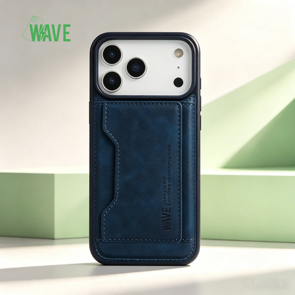 Wave MagSafe-Hülle mit Brieftasche iPhone 12 / 12 Pro - Blau