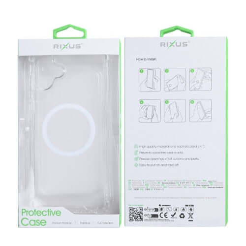 Rixus Anti-Burst Hülle für Samsung Galaxy A07 / A08 – MagSafe-kompatibel, transparent