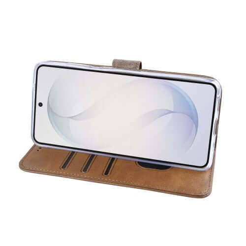Rixus Bookcase für Samsung Galaxy S26 Ultra – Hellbraun