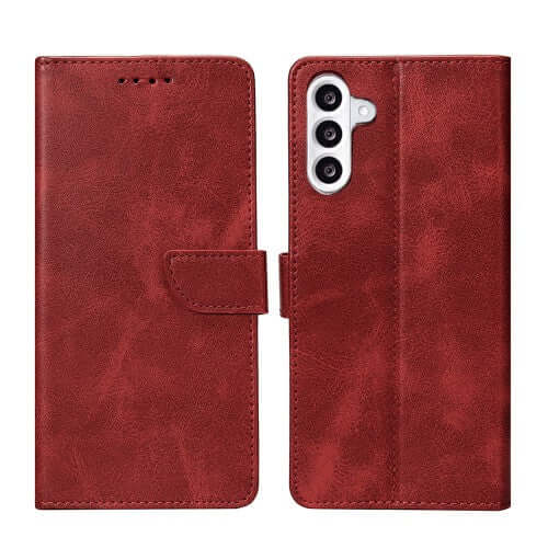 Rixus Bookcase für Samsung Galaxy A56 – Dunkelrot